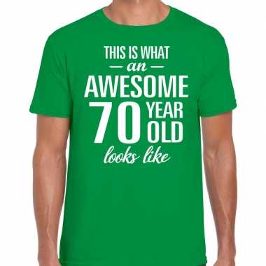 Awesome year / jaar cadeau t shirt groen heren
