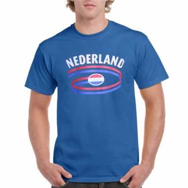 Blauw heren t shirt nederland