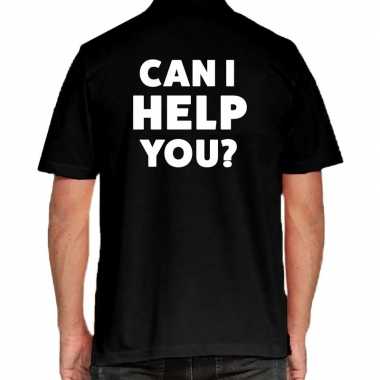 Can i help you beurs/evenementen polo shirt zwart heren