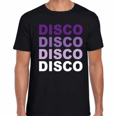 Disco feest t shirt zwart heren