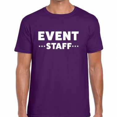 Event staff / personeel tekst t shirt paars heren
