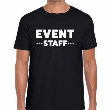 Event staff / personeel tekst t shirt zwart heren