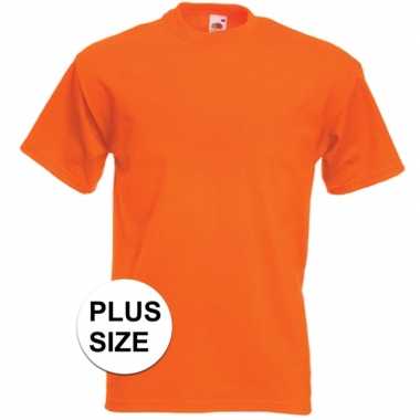 Grote maten basic oranje t shirt heren