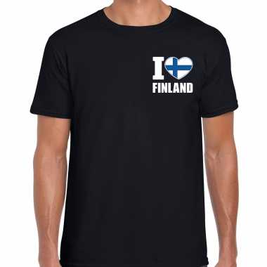 I love finland t-shirt zwart borst heren