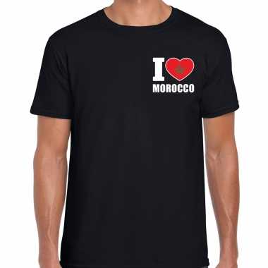 I love morocco t shirt marokko zwart borst heren