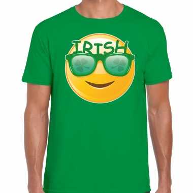 Irish smiley / st. patricks day t shirt / kostuum groen heren