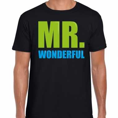 Mr. wonderful fun tekst t shirt zwart heren