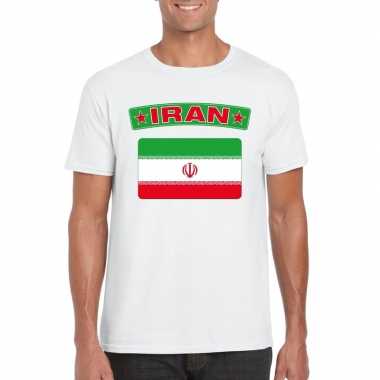 T shirt iraanse vlag wit heren