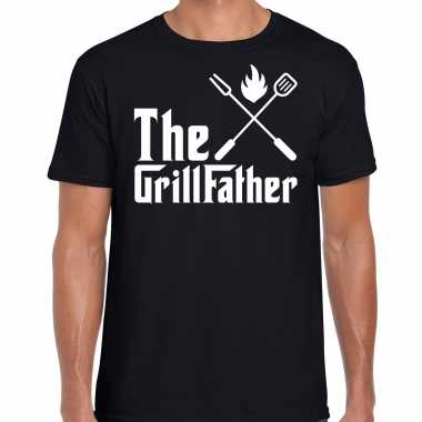 The grillfather bbq / barbecue cadeau t shirt zwart heren