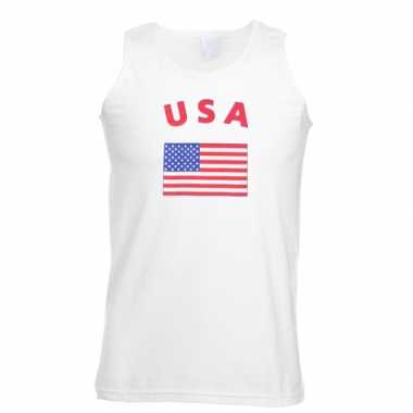 Witte heren tanktop usa shirt