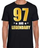 And legendary verjaardag cadeau t-shirt goud jaar zwart heren 10232807