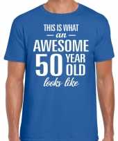 Awesome year jaar cadeau t-shirt blauw heren 10200021