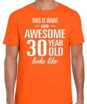 Awesome year jaar cadeau t-shirt oranje heren 10200005