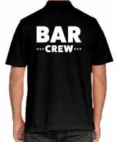 Bar crew personeel tekst polo shirt zwart heren