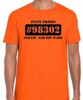 Boeven gevangenen bad boy ward verkleed shirt oranje heren
