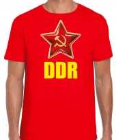 Ddr duitsland verkleed t-shirt rood heren
