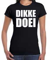 Dikke doei fun tekst t-shirt kleding zwart heren 10235534