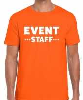 Event staff personeel tekst t-shirt oranje heren