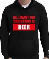 Foute kerst hoodie trui all i want for christmas zwart heren shirt