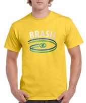 Geel heren t-shirt brazilie 10048398