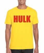 Gele hulk t-shirt rode letters heren