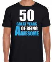 Great years of being awesome verjaardag cadeau t-shirt zwart heren 10251794