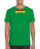 Groen t-shirt limburgse vlag strik heren