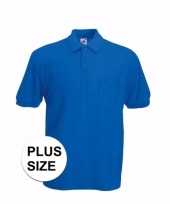 Grote maat kobaltblauw poloshirt korte mouw heren