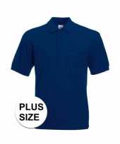 Grote maat navy poloshirt korte mouw heren