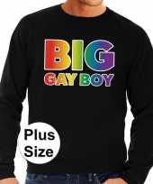 Grote maten big gay boy regenboog sweater zwart heren shirt