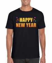 Happy new year t-shirt zwart heren