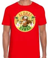 Hawaii feest t-shirt shirt aloha hawaii rood heren