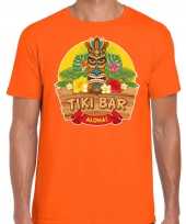 Hawaii feest t-shirt shirt tiki bar aloha oranje heren