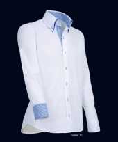Heren giovanni capraro overhemd wit blauwe shirt