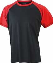 Heren t-shirt zwart rood