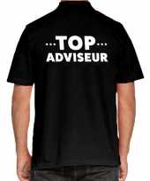 Heren top adviseur beurs evenementen polo shirt zwart voo