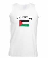 Heren witte tanktop vlag palestina shirt