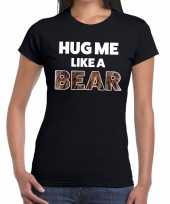 Hug me like a bear tekst t-shirt zwart heren 10155978