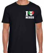 I love mexico t shirt zwart borst heren