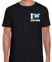I love scotland t shirt schotland zwart borst heren