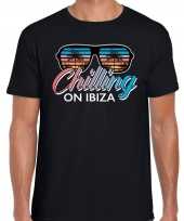 Ibiza feest t-shirt shirt chilling on ibiza zwart heren
