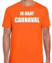 Ik haat carnaval verkleed t-shirt outfit oranje heren