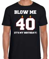 Jaar verjaardag cadeau t-shirt blow me its my birthday zwart heren 10264265