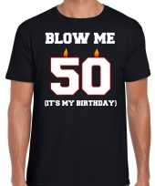 Jaar verjaardag cadeau t-shirt blow me its my birthday zwart heren 10264266