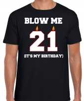 Jaar verjaardag cadeau t-shirt blow me its my birthday zwart heren 10264269