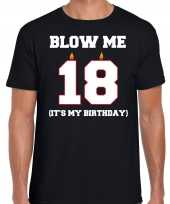 Jaar verjaardag cadeau t-shirt blow me its my birthday zwart heren