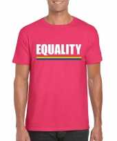 Lgbt-shirt roze equality heren