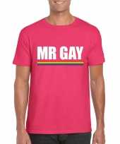 Lgbt-shirt roze mister gay heren