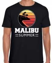 Malibu zomer t-shirt shirt malibu summer zwart heren