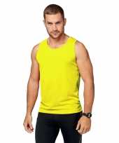 Neon geel sport singlet heren shirt